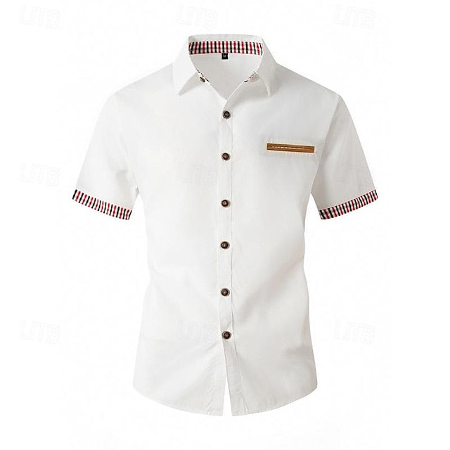 Shirt Men's Summer Casual Button Beach Up
