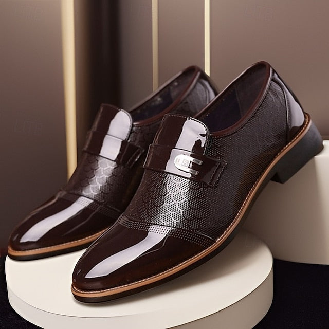 Men's Loafers Comfortable Black Faux Leather – Slip-On