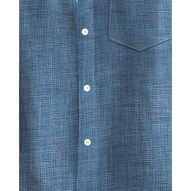 Casual Beach Up Summer Shirt Button Men's