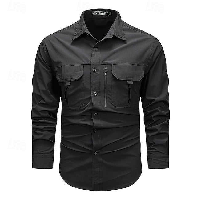 Workwear Shirts Button Shirt Men's Work Up