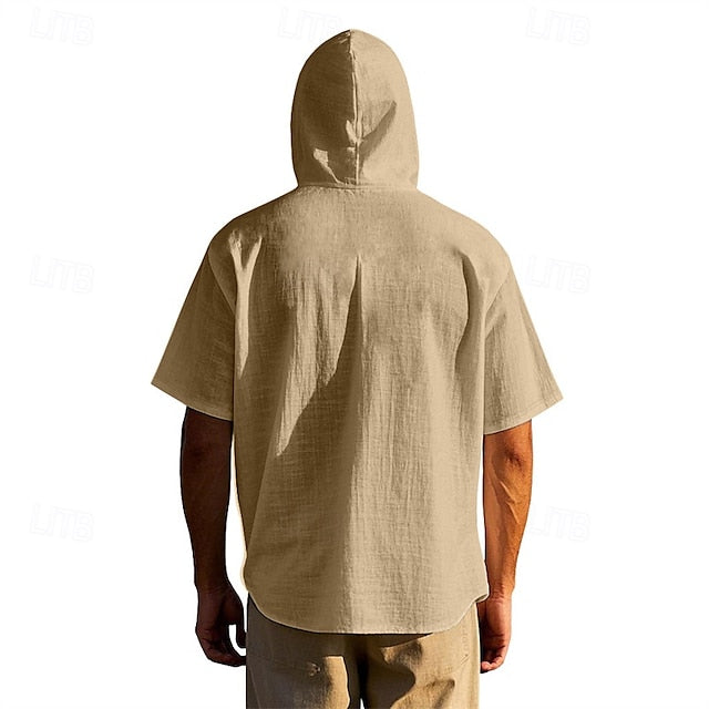 Cotton White Shirt Casual Men's Up Button