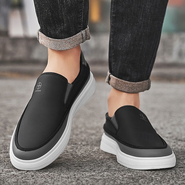 Accent Gold and Slip-on with White Men's Sneakers
