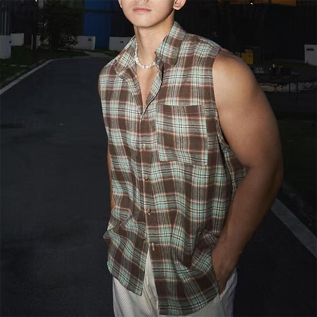Men's Shirt Beach Casual Up Button Summer