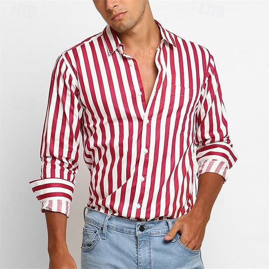 Casual Shirt Beach Men's Button Summer Up