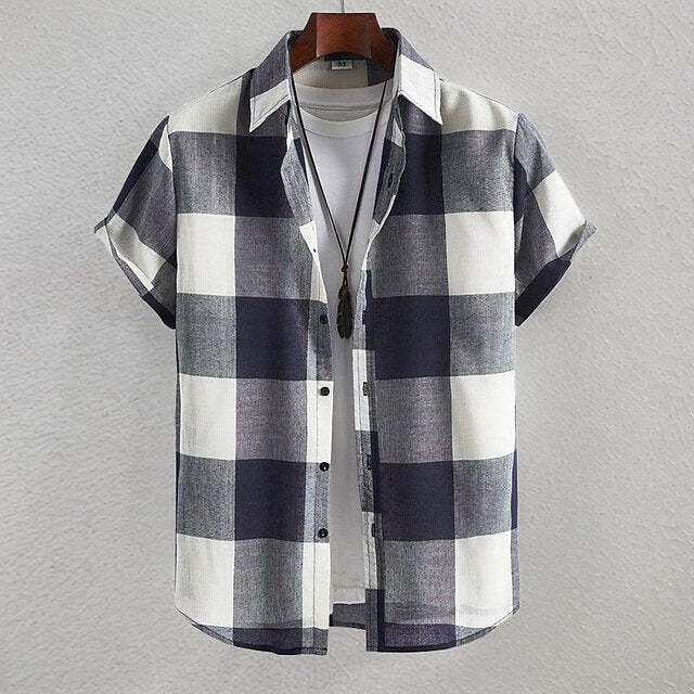 Button Shirt Men's Up Casual Summer Beach