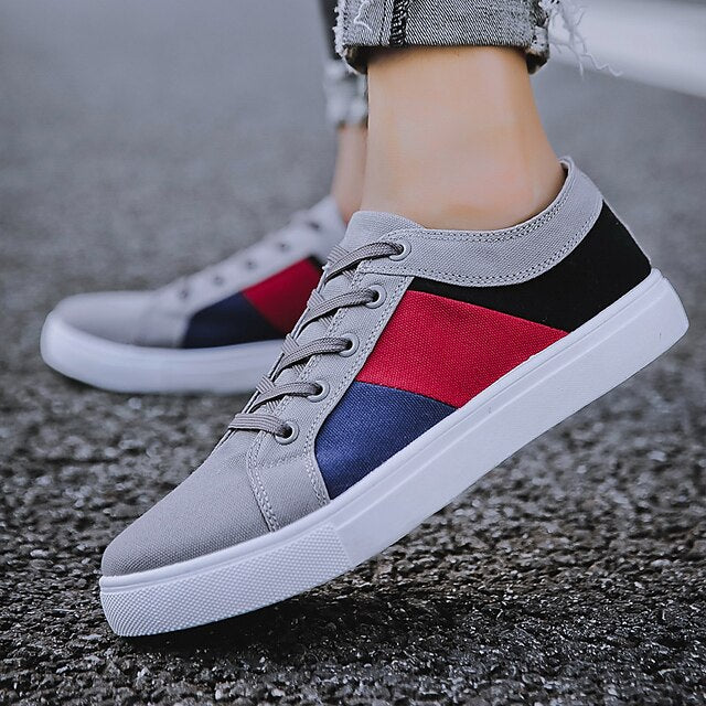 Men's Size Plus Walking White Sneakers Skate Shoes