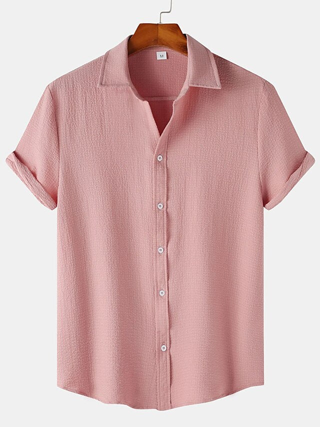 Black Wine Short Blue Casual Men's Sleeve Pink Shirt Yellow