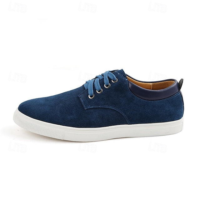 Brown Low-Top Men's Casual Suede Retro Lace-Up – Sneakers