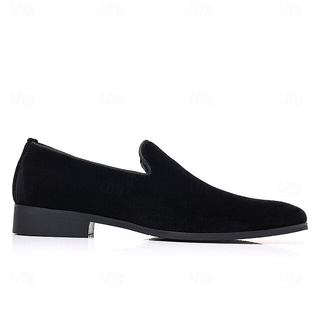 Red Dress Velvet Men's Shoes Slip-On