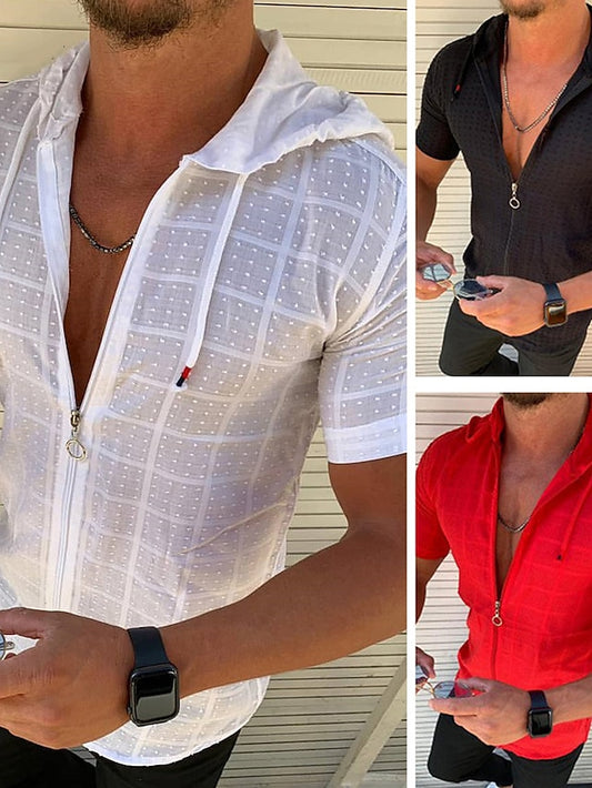 Summer Men's Casual Black Beach Shirt Wear
