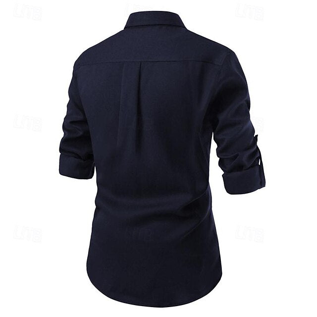 Button Men's Casual Shirt Beach Summer Up