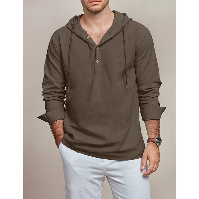 Men's Shirt Plain Wear Beach Summer Linen