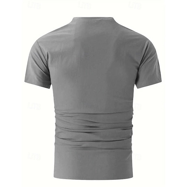 Shirt Summer Band Linen Collar Men's