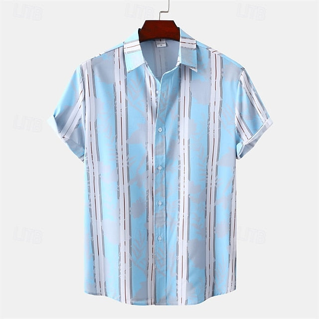 Button Men's Up Beach Summer Casual Shirt