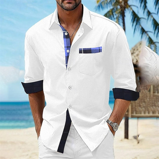 Casual Men's Shirt Beach Summer Up Button
