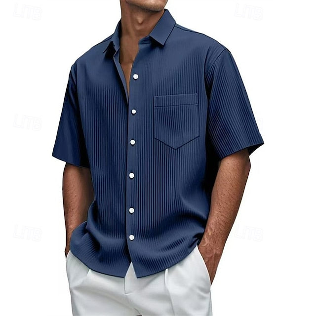 Men's Shirt Up Beach Button Casual Summer