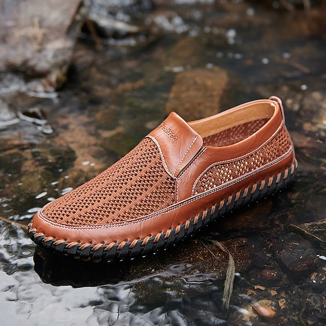 Pattern Leather Faux - Purple Crocodile Men's Loafers