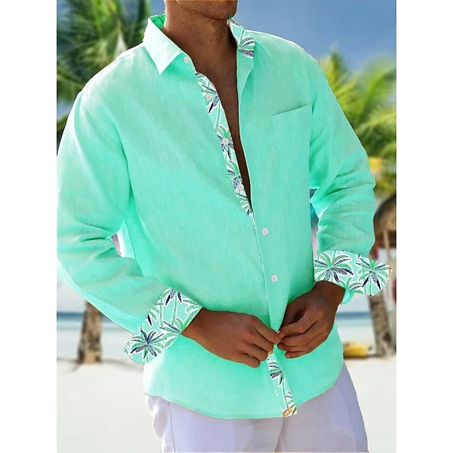 Shirt Beach Casual Summer Men's Button Up