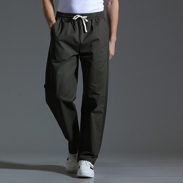 Drawstring Pocket Trousers Pants Casual Men's Waist Elastic