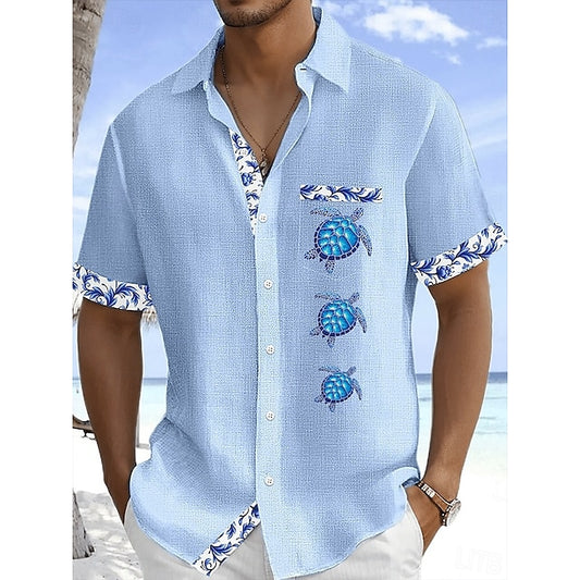 Beach Up Linen Summer Shirt Men's Button