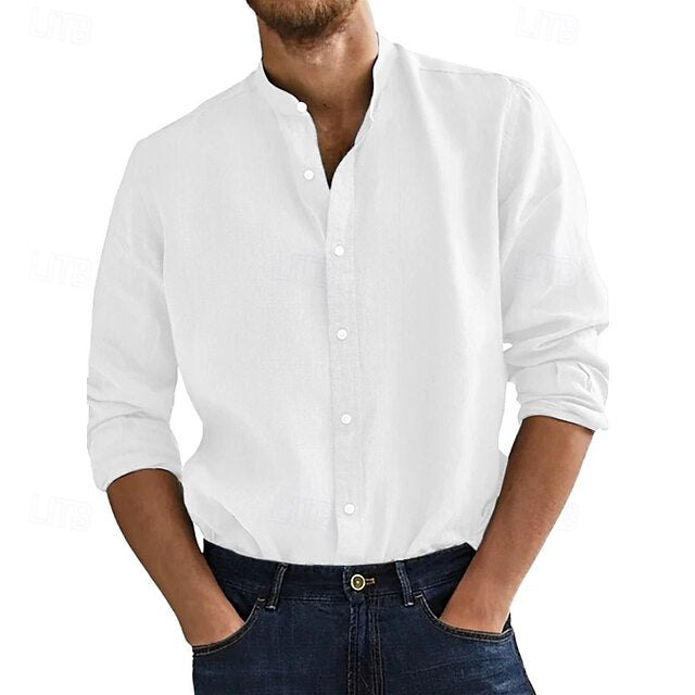 Shirt Men's Collar Beach Summer Wear Band