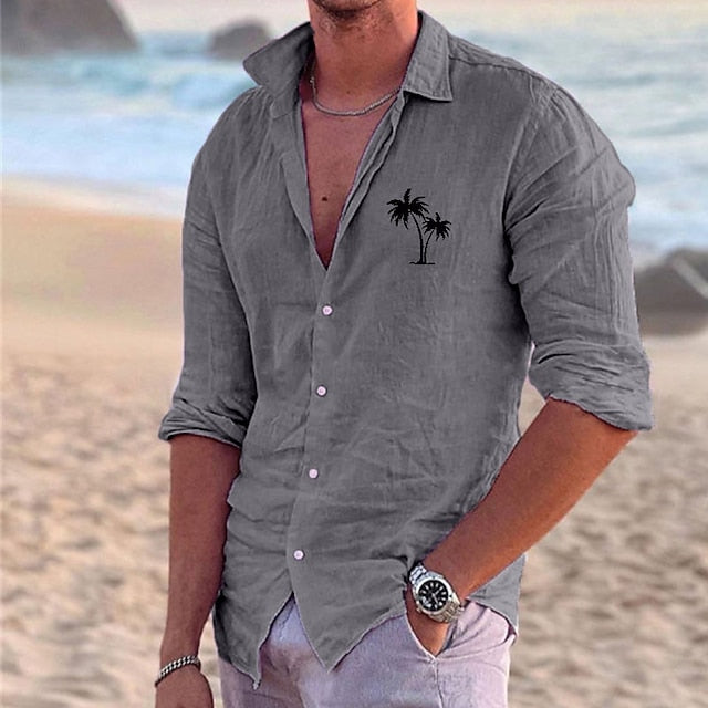 Popover Linen Shirt Summer Beach Men's