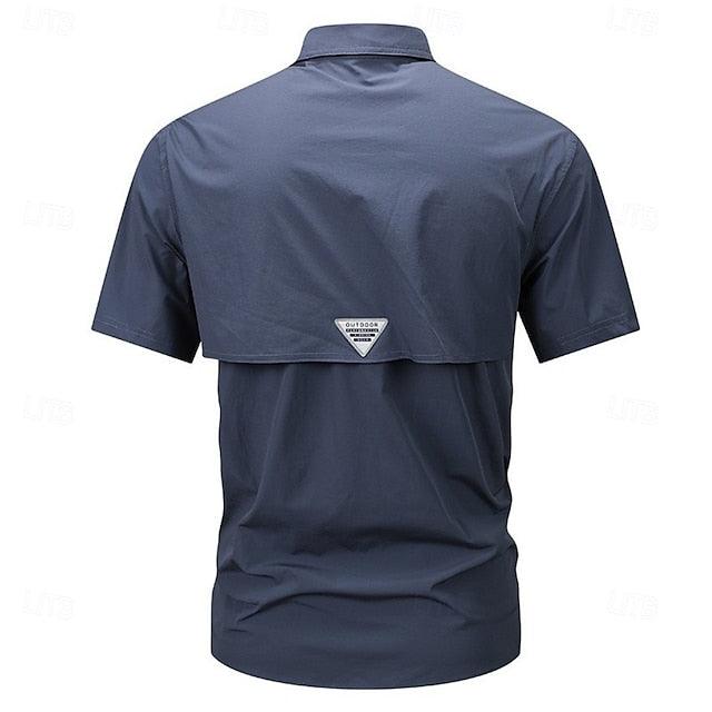 Button Black Up Men's Casual Shirt Cargo