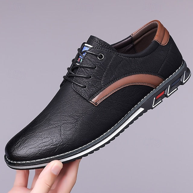 Shoes Everyday Men's Casual – Brown Lace-Up Comfortable