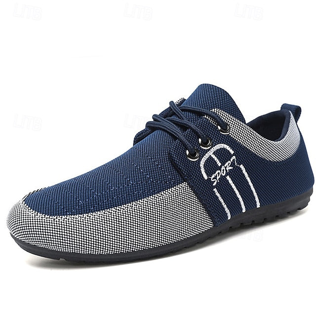 Contrasting Textures Slip-On Casual Shoes Nylon Men's with