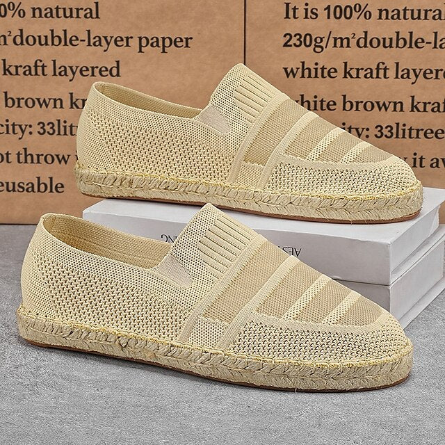 Men's with – Design Vacation Woven Espadrilles Beige