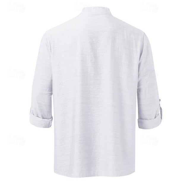 Linen Chinese Men's Shirt Collar Cotton