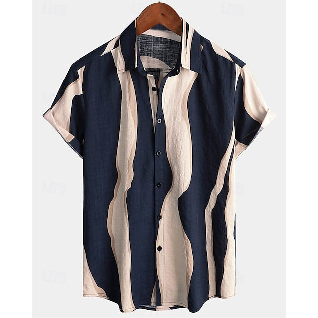 Summer Shirt Beach Men's Button Up Casual