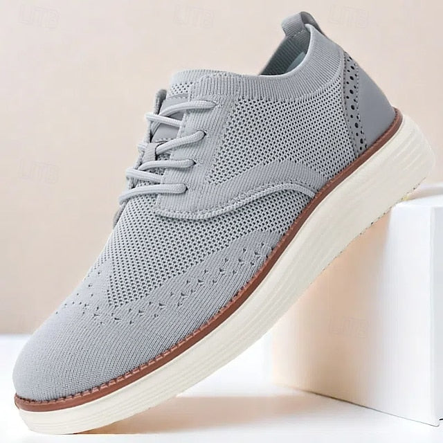 Lace-Up - Sneakers Men's Breathable Brogue Knit Casual