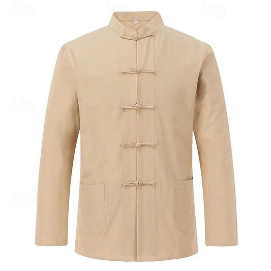 Button Casual Linen Men's Cotton Shirt Up