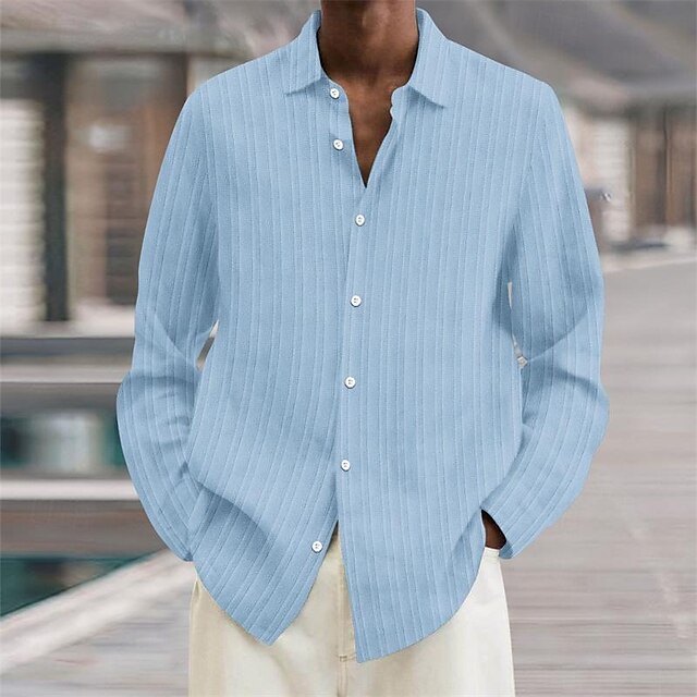 Shirt Casual Beach Summer Up Men's Button