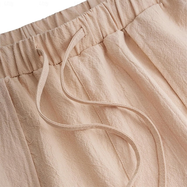 Beach Trousers Men's Linen Summer Pocket Pants Pants Pants