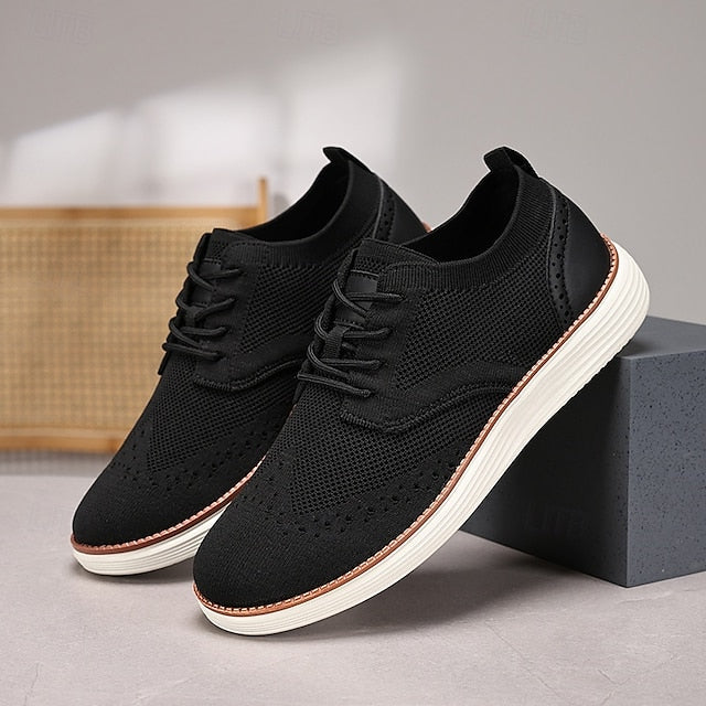 Lace-Up - Sneakers Men's Breathable Brogue Knit Casual