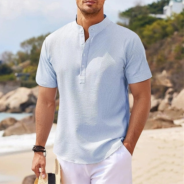 Shirt Men's Casual Summer Popover Beach