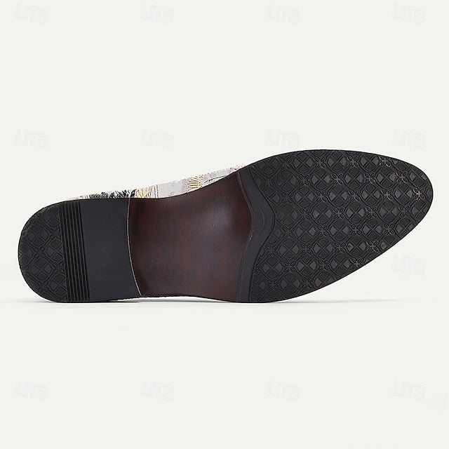 Loafers - with Tassel Jacquard Floral Men's Slip-On Detail
