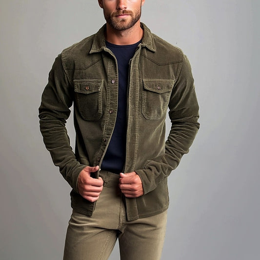 Corduroy Men's Summer Up Button Shirt