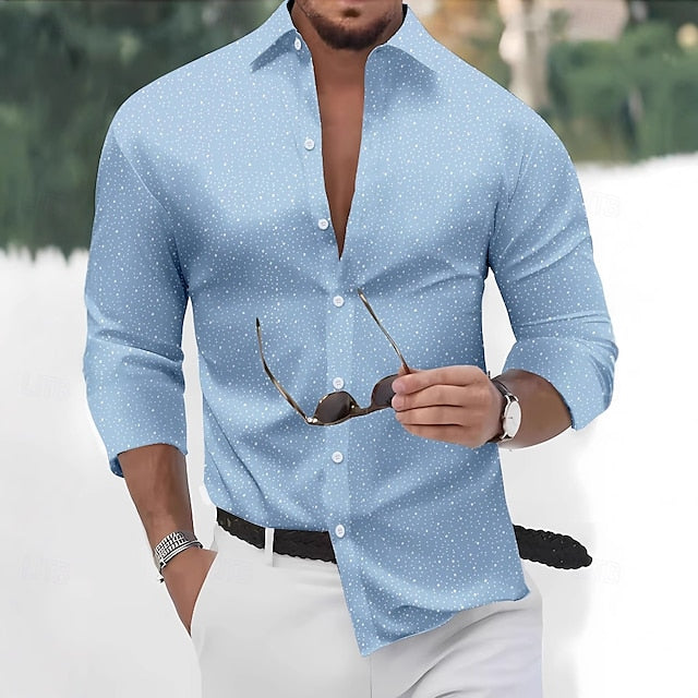 Men's Shirt Button Casual Up Black Summer