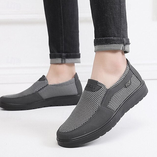 and Sneakers Slip-On Men's Breathable Lightweight Mesh -