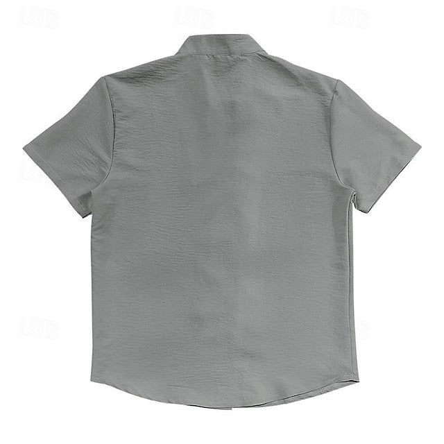 Mandarin Chinese Linen Men's Collar Shirt