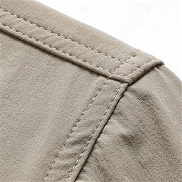 Up Casual Summer Cargo Shirt Men's Button