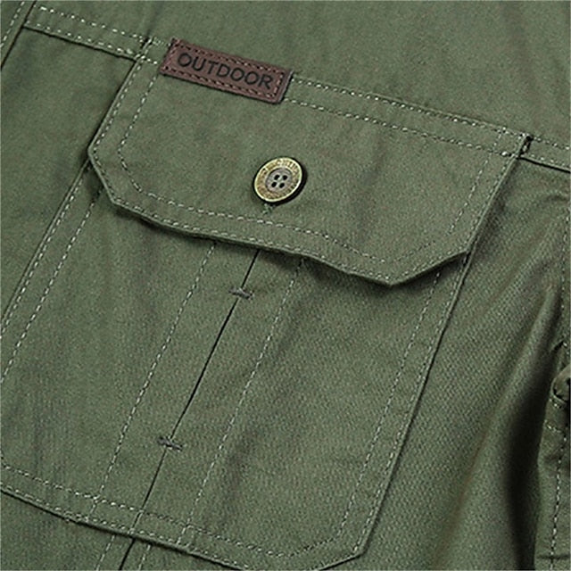 Up Shirt Men's Button Casual Summer Cargo