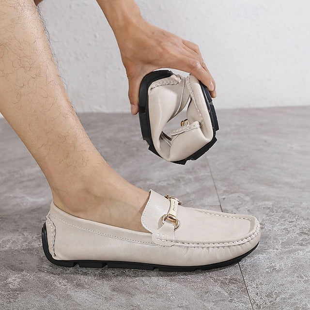 with Moccasins Men's Yellow Buckle Metal