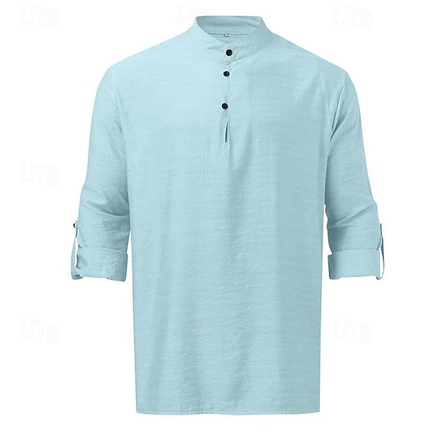 Linen Chinese Men's Shirt Collar Cotton