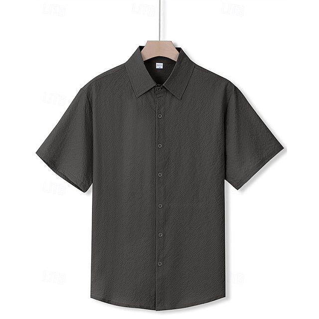 Button Casual Up Beach Shirt Summer Men's