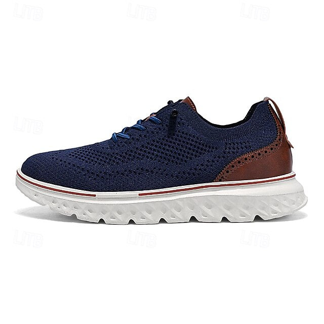 Breathable Men's Sneakers – Lightweight Knit Lace-Up