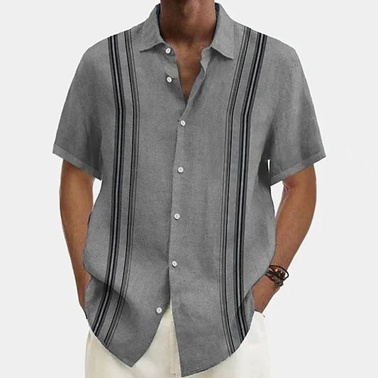 Men's Summer Beach Casual Shirt Stripes